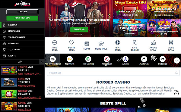 Syndicate Casino Norge