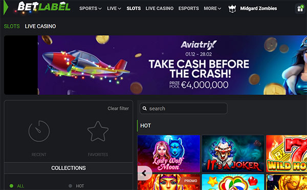 BetLabel Casino Norge